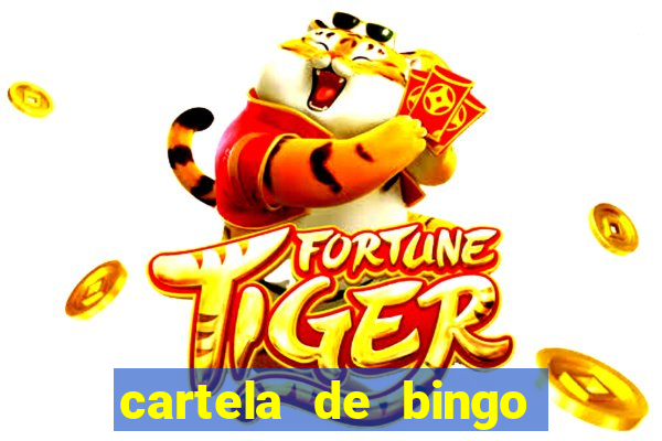 cartela de bingo para preencher