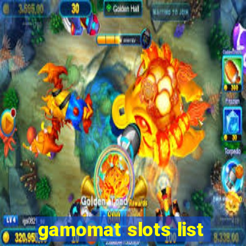 gamomat slots list