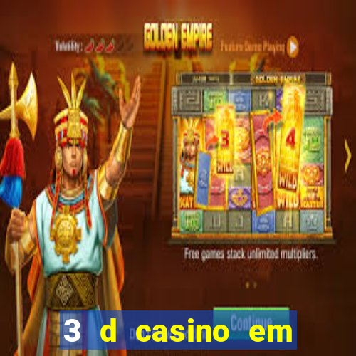 3 d casino em movimento com baralho