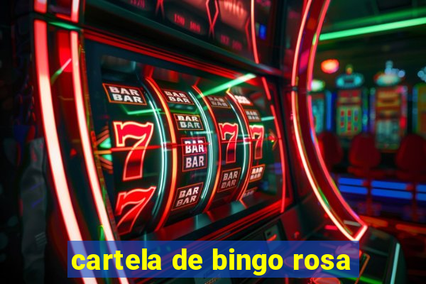 cartela de bingo rosa