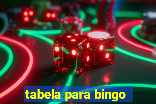 tabela para bingo