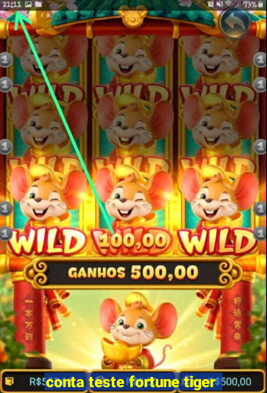 conta teste fortune tiger