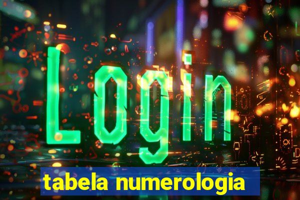 tabela numerologia