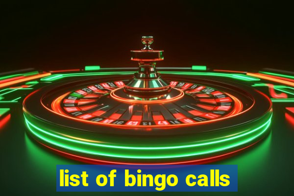 list of bingo calls