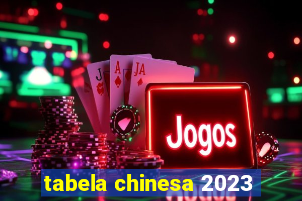 tabela chinesa 2023